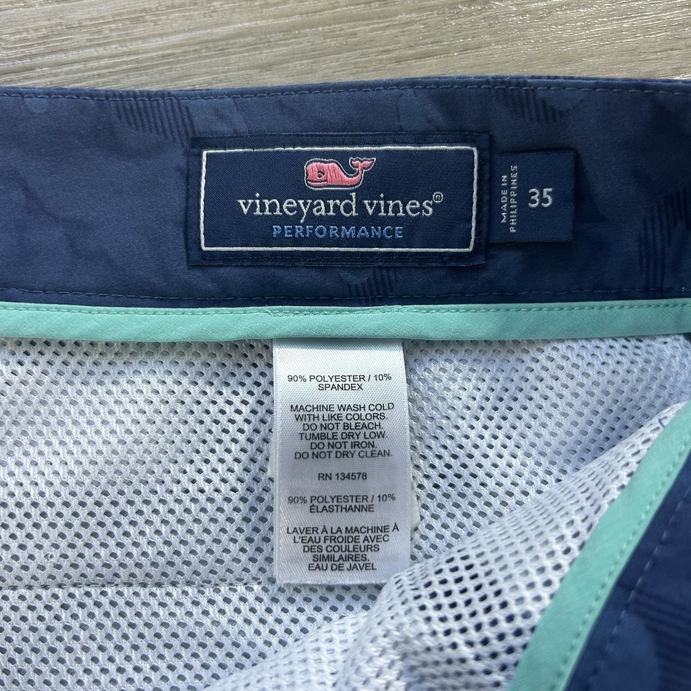 Vineyard Vines Size 35 Performance Breaker Blue Camo 7.5" Short Golf - Picture 5 of 10